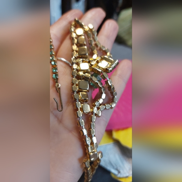Vintage green rhinestone choker - Picture 8 of 8